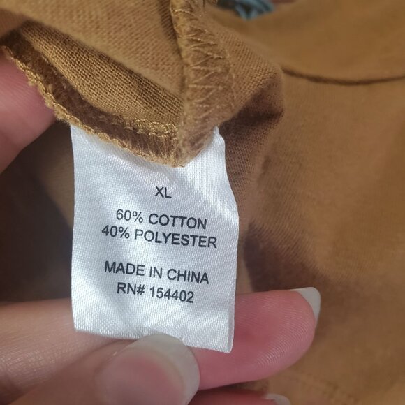 SOCIAL SCENE Women T-Shirt XL Crop Brown American Spirit Mustang Muscle Car USA - Picture 6 of 7